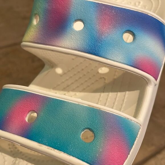 Crocs Classic Two Band Slide Sandal Shoes Unisex Size M6 W8 207771 Comfort - Picture 10 of 12